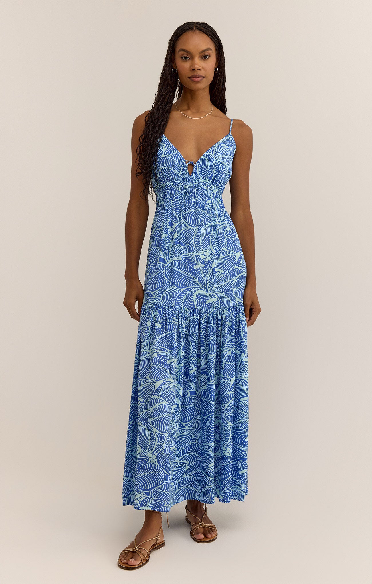Lisbon Arta Floral Maxi Dress | Blue Wave