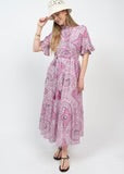 Tiered and Ruffled Midi Dress | Lilac