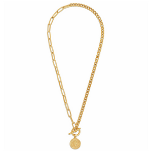 Stacie Toggle Chain Coin Necklace | Gold