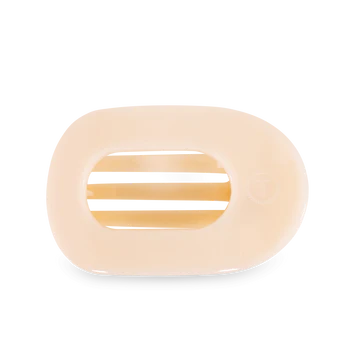 Almond Beige Large Flat Round Clip