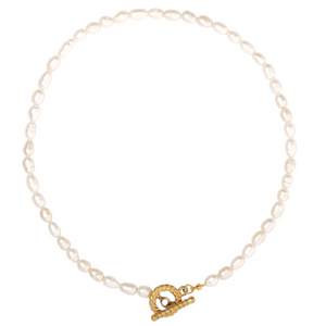 Miki Pearl Toggle Necklace | Gold