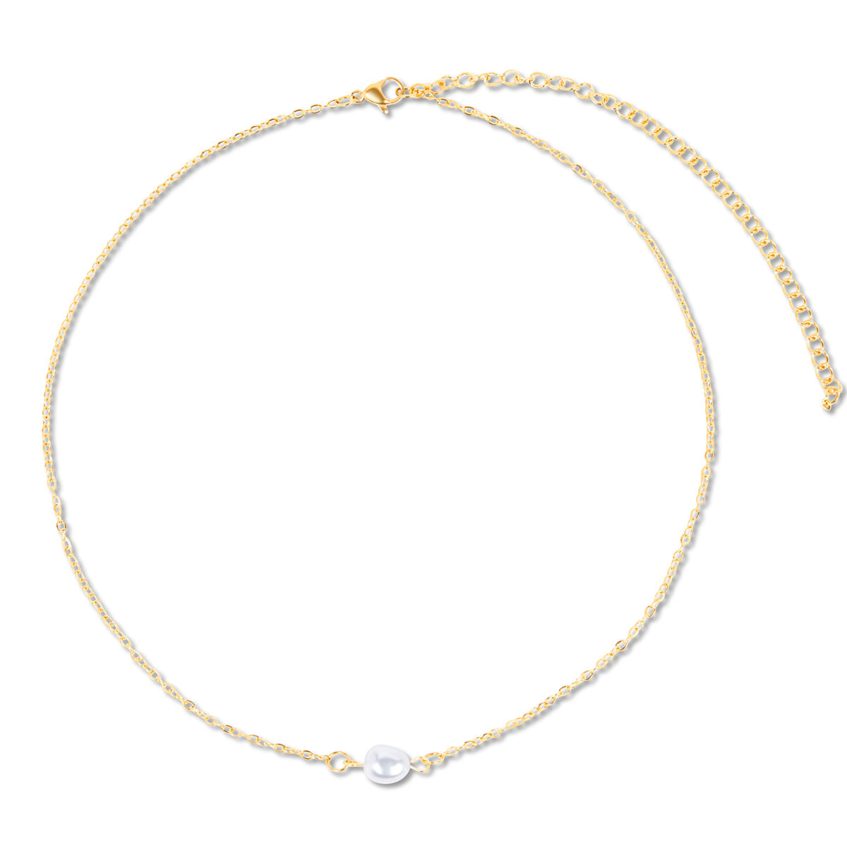 Shayla Dainty Pearl Choker Necklace | Gold