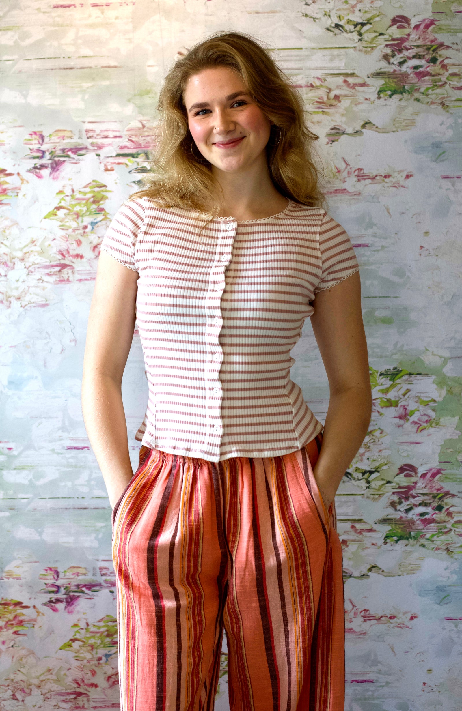 Most Wanted Striped Cardi | Mauve/Ivory