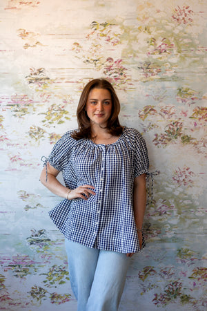 Farley Gingham Tunic | Navy Combo
