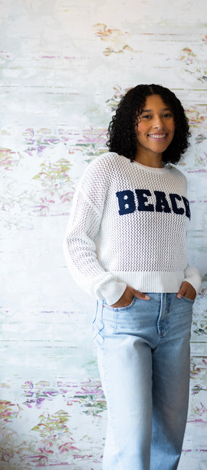 Open Beach Sweater | White