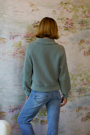 Milano Half Zip Sweat 2.0 | Ponderosa Pine/Pristine
