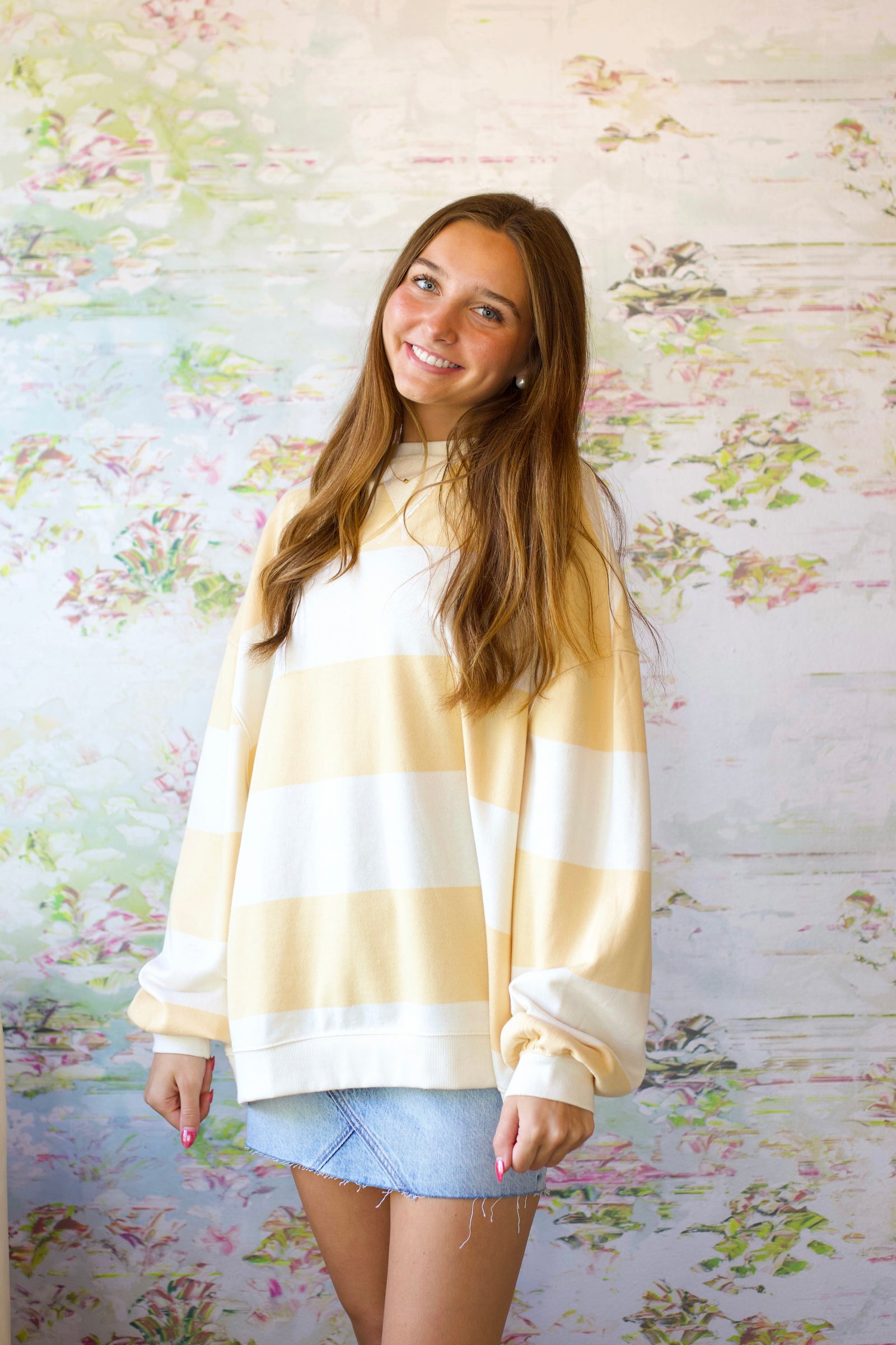 Classic Stripe Crew Wide | Apricot Combo