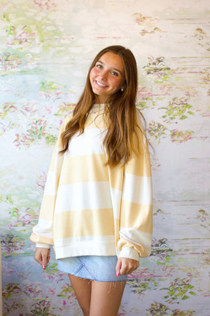 Classic Stripe Crew Wide | Apricot Combo