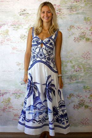 Wonderful City Mix Off-White Maxi Dress