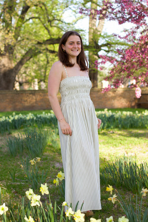 Bianca Sheered Bodice | Sage Egret Stripe