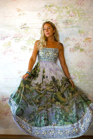 Countryside Landscape Multicolor Maxi Dress