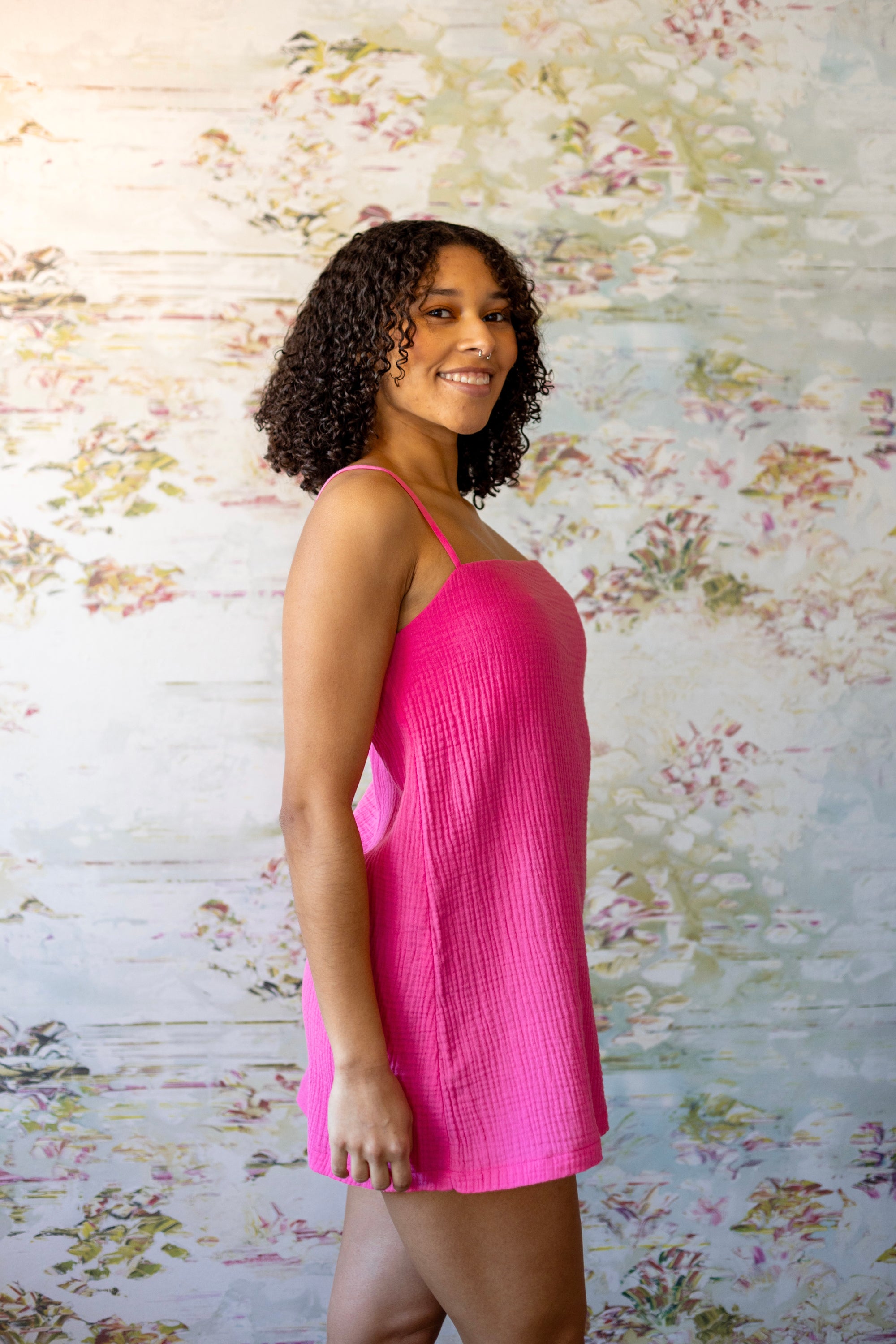 Fallon Mini Dress | Strawberry Pink Gauze