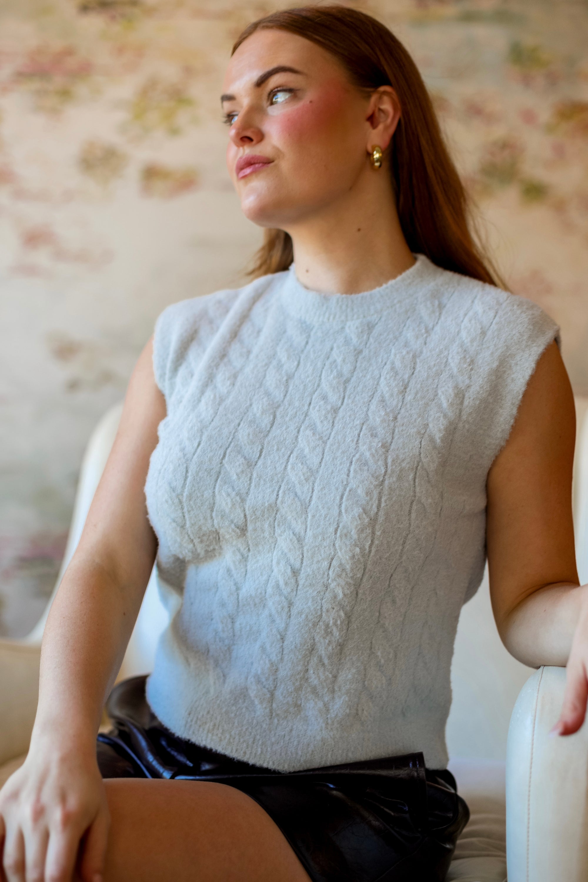 Evie Sweater Vest | Silver