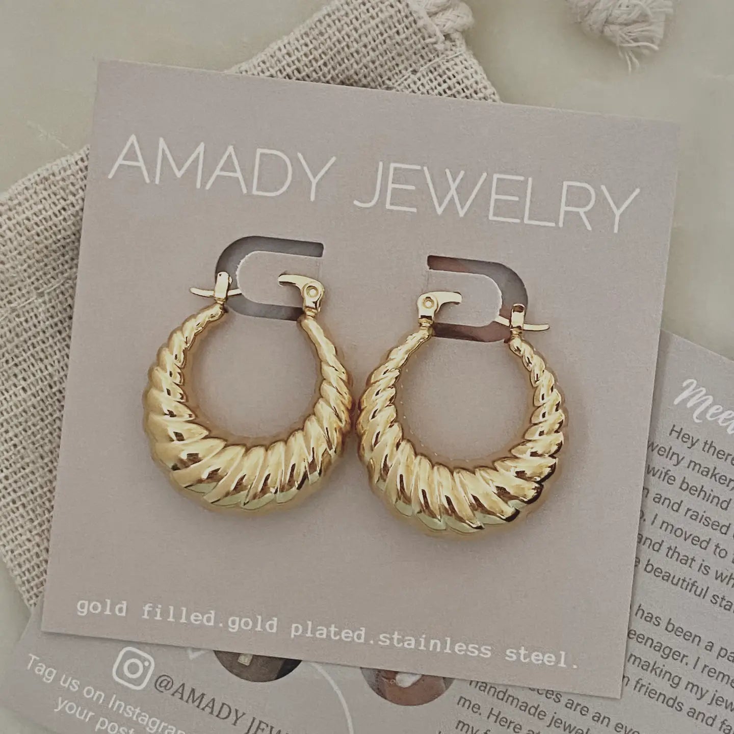 Croissant Hoop Earrings | Gold Plated Over Stainless Steel