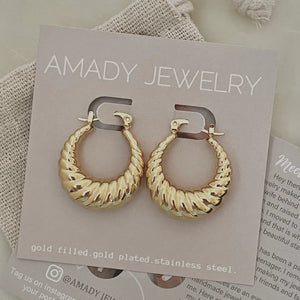 Croissant Hoop Earrings | Gold Plated Over Stainless Steel