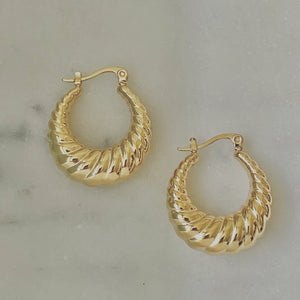 Croissant Hoop Earrings | Gold Plated Over Stainless Steel