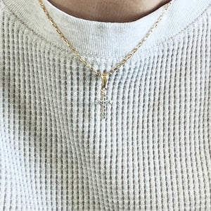 Cross Faith Religious Jesus | 18k GP Glass Charm Necklace
