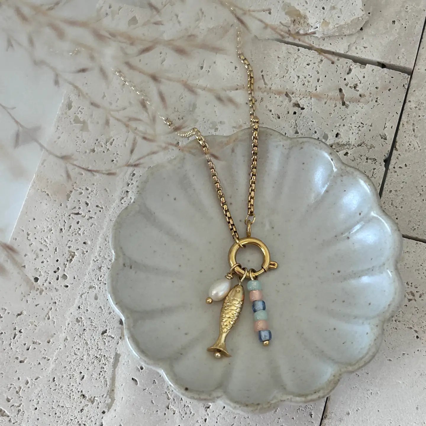 Summer Necklace | Pendants Removable Fish Stones Pearl