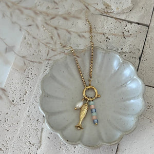 Summer Necklace | Pendants Removable Fish Stones Pearl