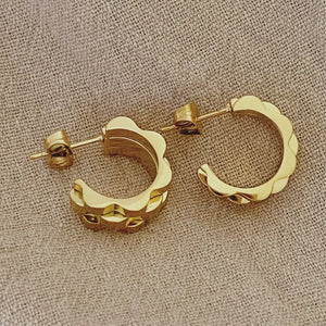 Watch Band Style Hoop | Earrings 18K GP Stainless Steel