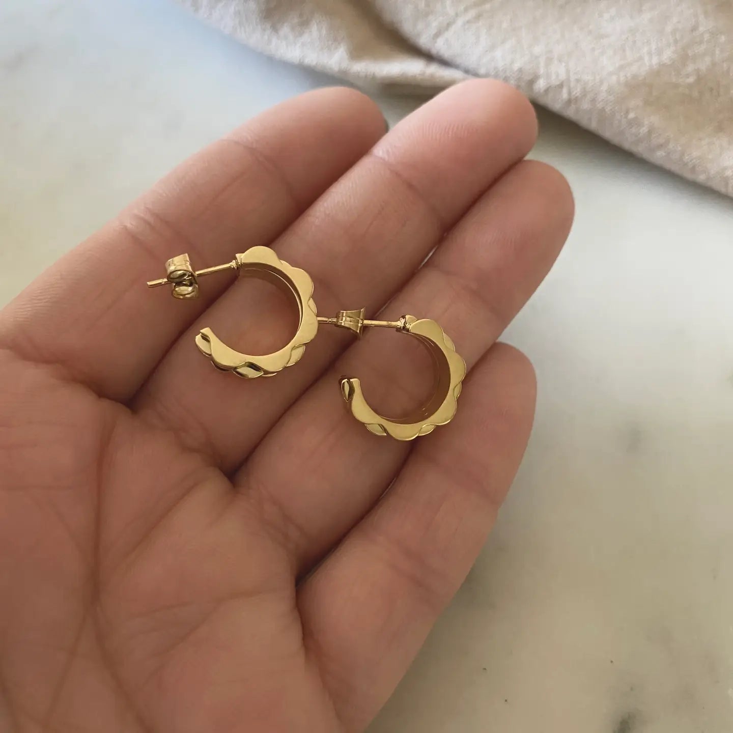 Watch Band Style Hoop | Earrings 18K GP Stainless Steel