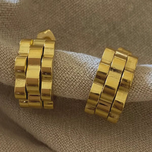 Watch Band Style Hoop | Earrings 18K GP Stainless Steel