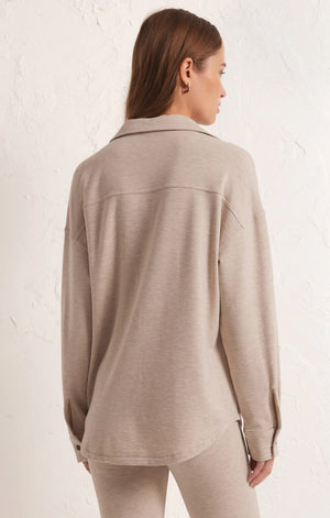 WFH Modal Shirt Jacket | Heather Latte