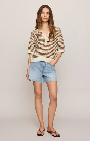 Kylo Striped Polo Sweater | Taro