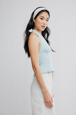 Ramona Denim Halter | Light Sky