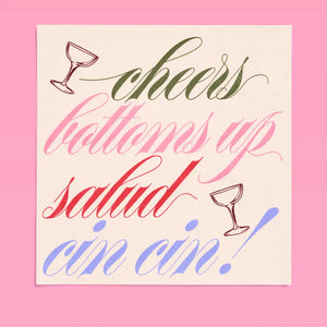 Cheers Cocktail Napkins | White Party Napkins, Cocktail