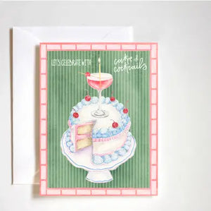 Let's Celebrate with Cake and Cocktails | Birthday Card