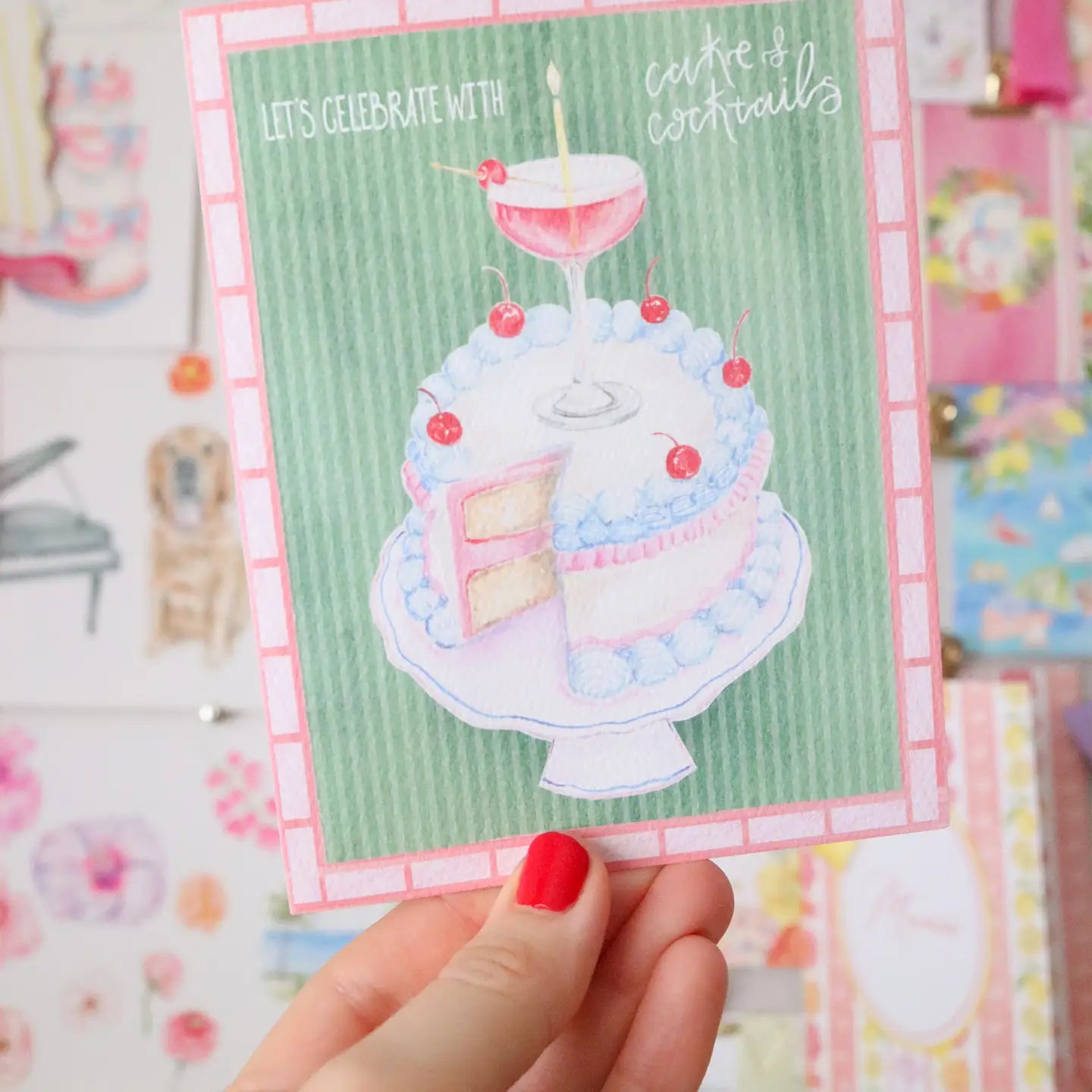 Let's Celebrate with Cake and Cocktails | Birthday Card