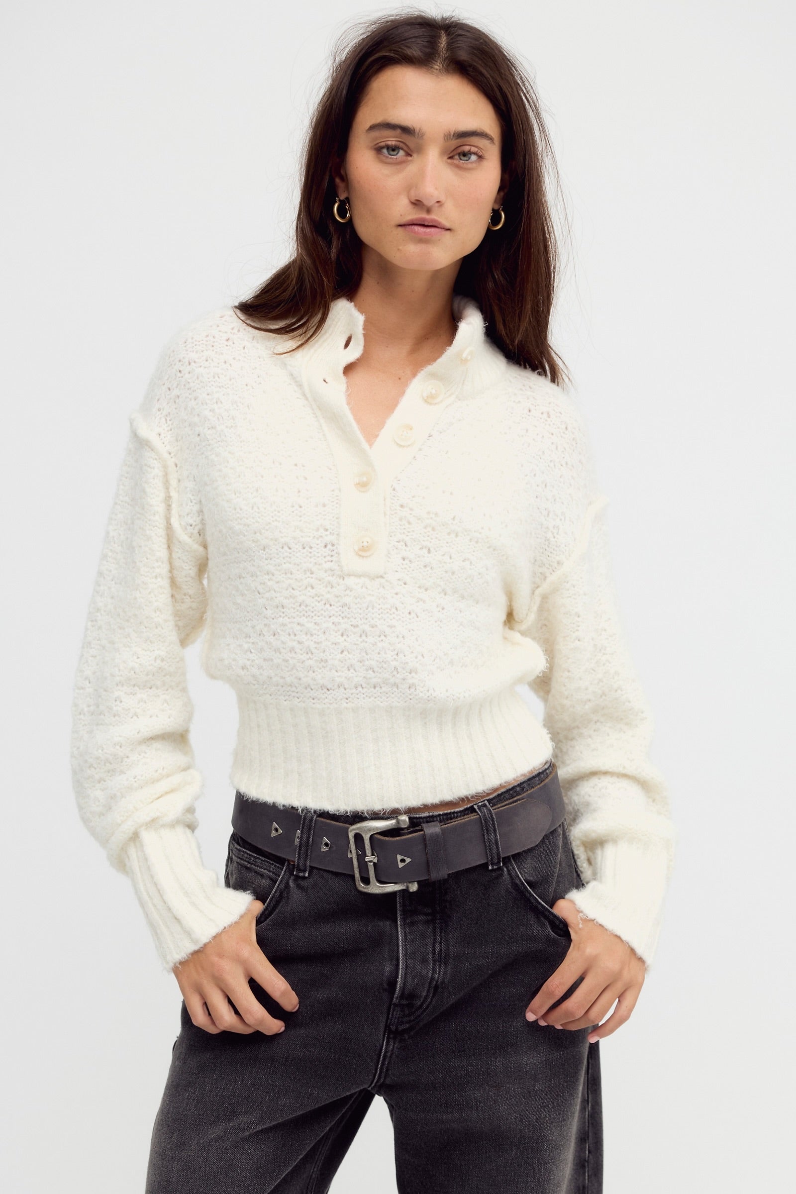 Tucked Henley Pullover | Sugar Swirl Combo