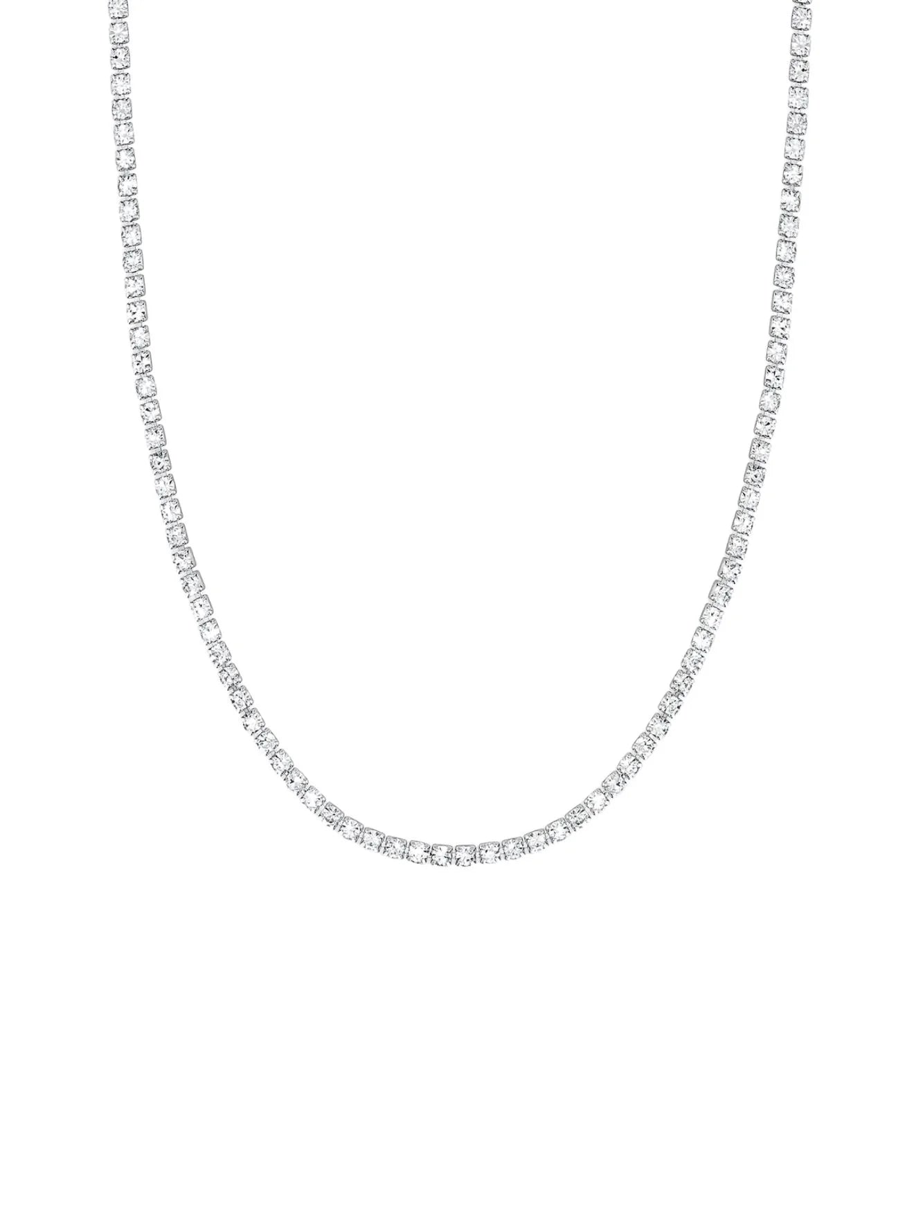 Parker Shimmer Clasp Necklace | Rhodium Plated