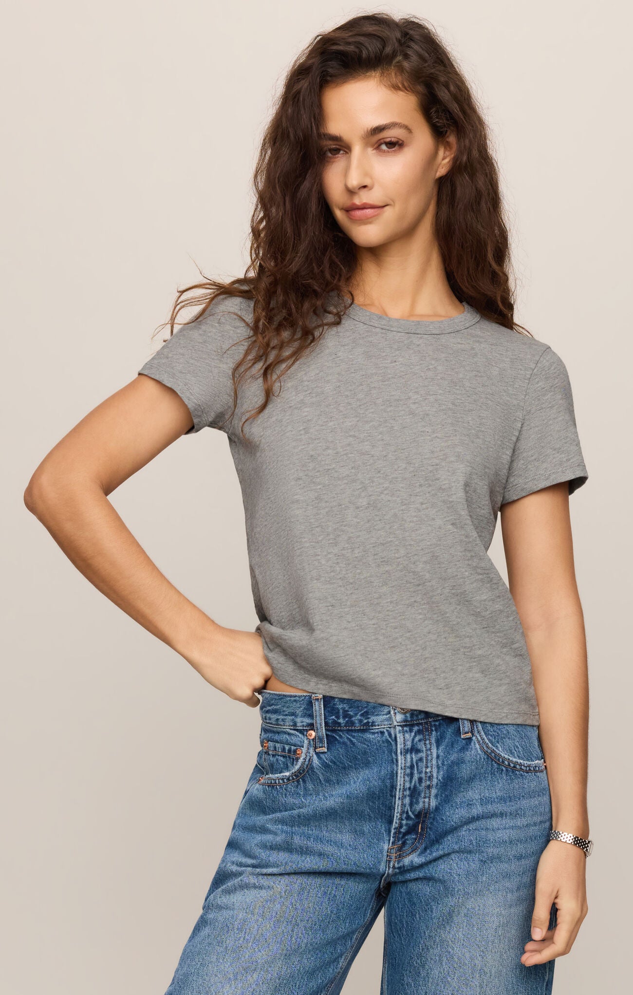 Junie Slub Tee Shirt | Heather Grey