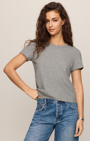 Junie Slub Tee Shirt | Heather Grey