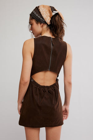 Atlas Suede Mini Dress | Chocolate Brown