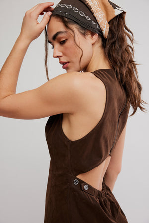 Atlas Suede Mini Dress | Chocolate Brown