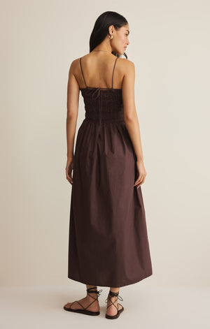 Cornelia Poplin Maxi Dress | Chocolate Cherry