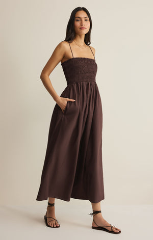 Cornelia Poplin Maxi Dress | Chocolate Cherry