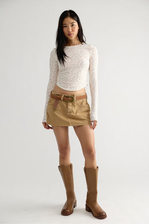 Lainey Low Rise Mini Skirt | Sandstone
