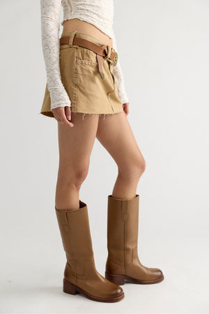 Lainey Low Rise Mini Skirt | Sandstone