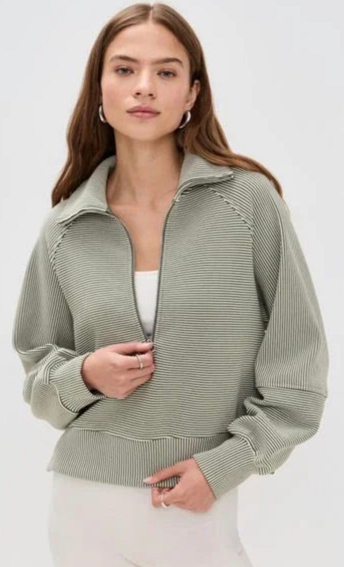 Milano Half Zip Sweat 2.0 | Ponderosa Pine/Pristine