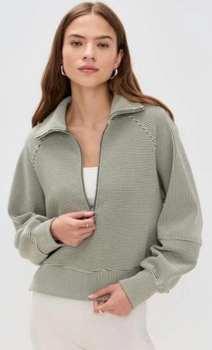 Milano Half Zip Sweat 2.0 | Ponderosa Pine/Pristine