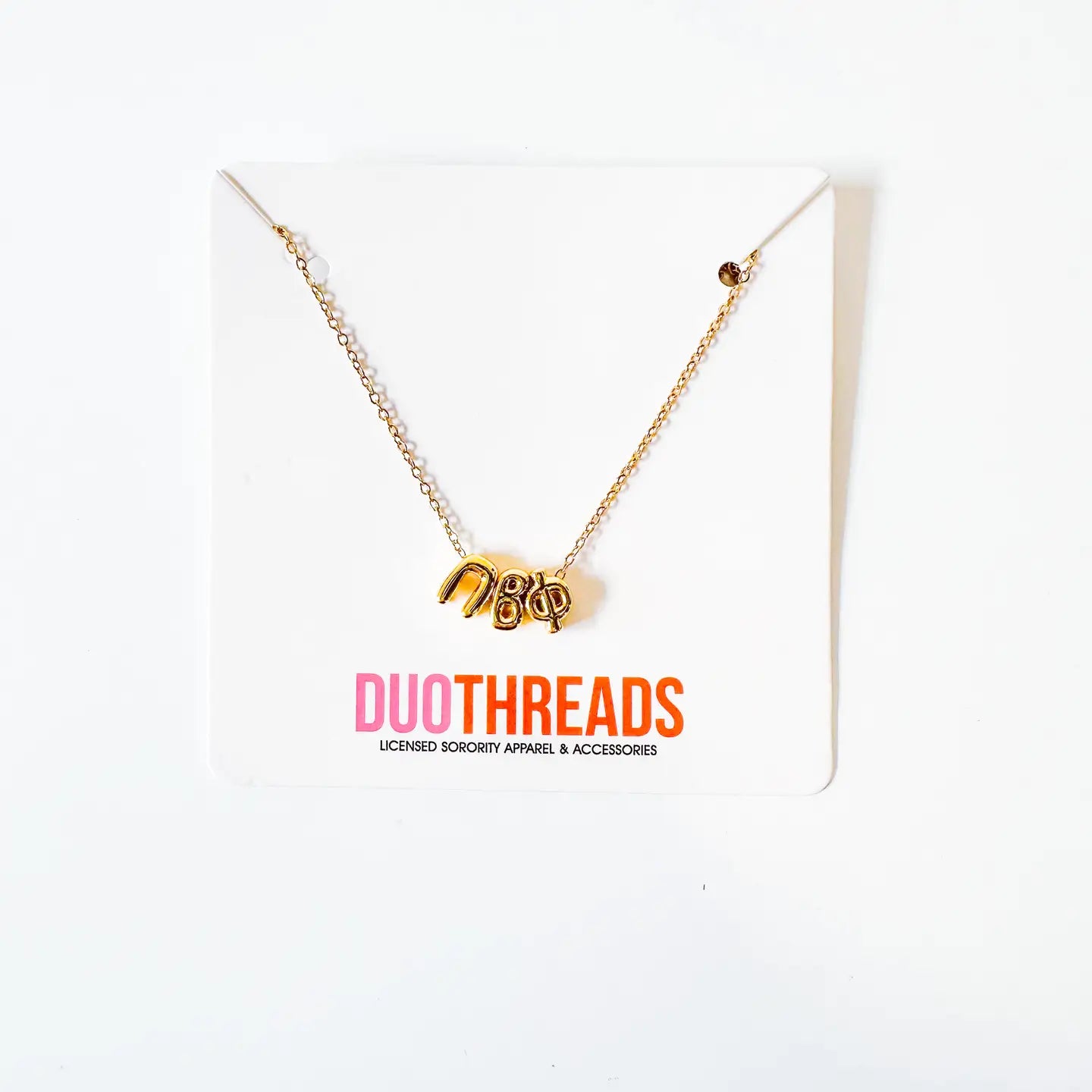 Bubble Letter Sorority Necklace | PI BETA PHI