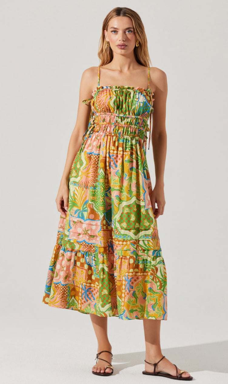 Elisabeth Dress | Mosaic Green Multi