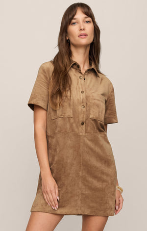 Leone Suede Mini Dress | Light Sand