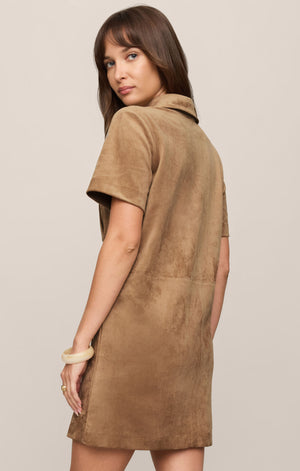 Leone Suede Mini Dress | Light Sand