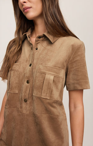 Leone Suede Mini Dress | Light Sand