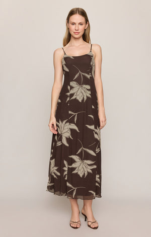 Charisma Floral Midi Dress | Dark Chocolate